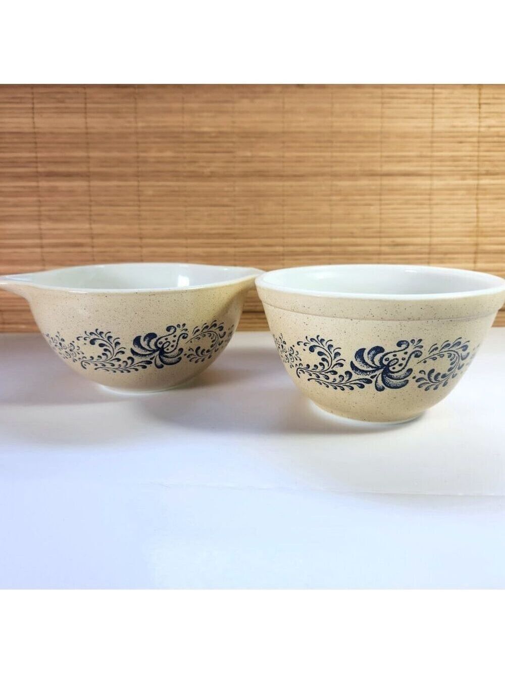 Vintage 1976 Pyrex Homestead Set 471 Cinderella Casserole 401 Mixing Bowl Blue